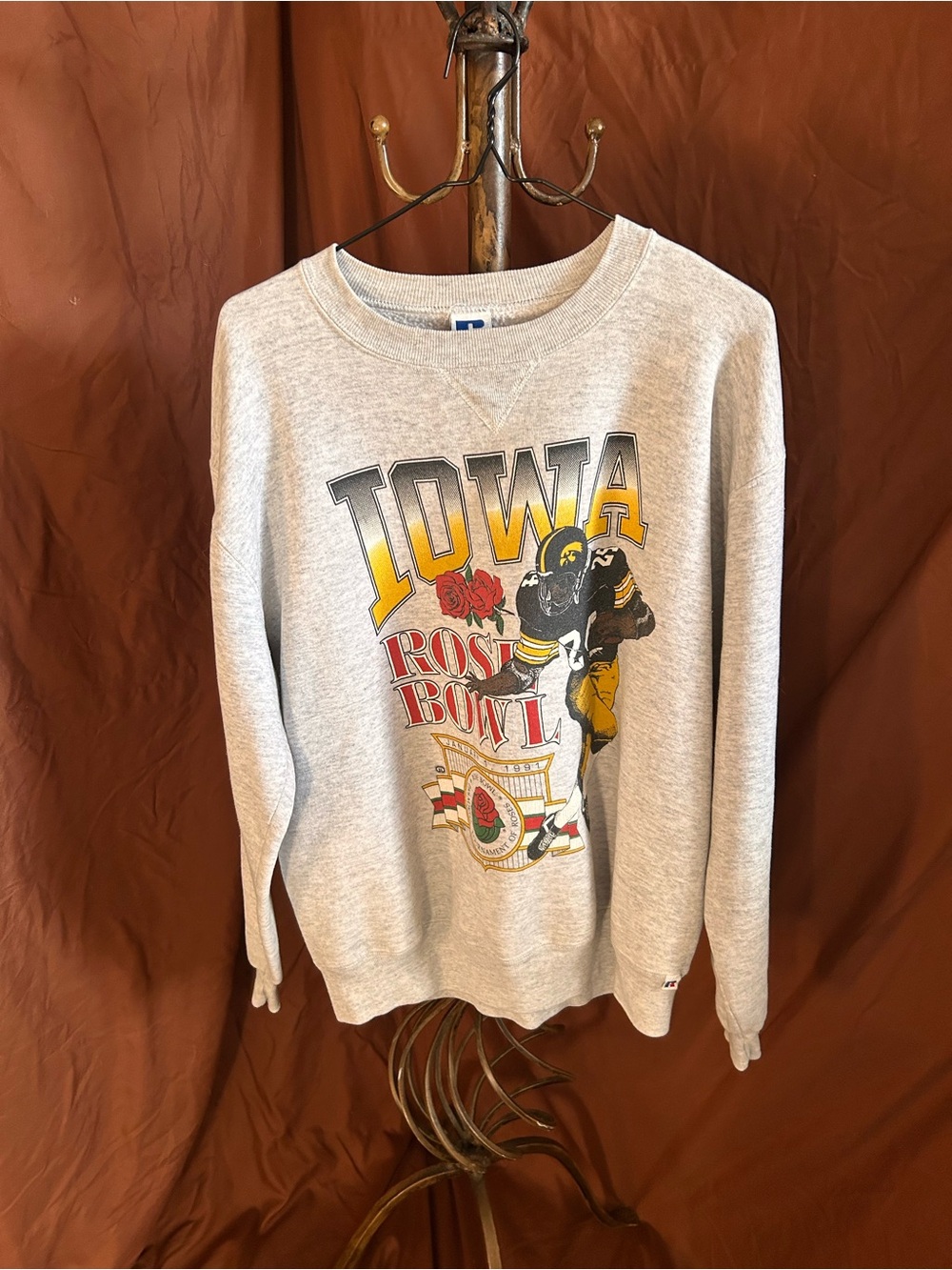 Russell Athletic Gray Iowa Rose Bowl Crewneck Sweater